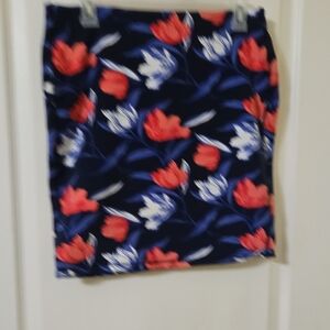 Old Navy Navy Blue Floral Pencil Skirt, Med, Elastic Waist, Stretchy